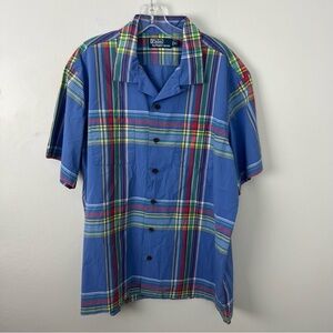 Polo Ralph Lauren Vintage Madras Plaid Casual Button Down Shirt